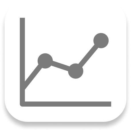 A graph icon on an app icon: visualize data on the go!